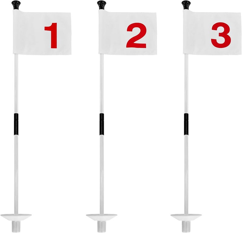 Yoxojv Foldable Portable Golf Flagstick (White) - Sectional Pin with Putting Flag, Great for Backyard Practice & Home Yard Golf Setup - Image 1